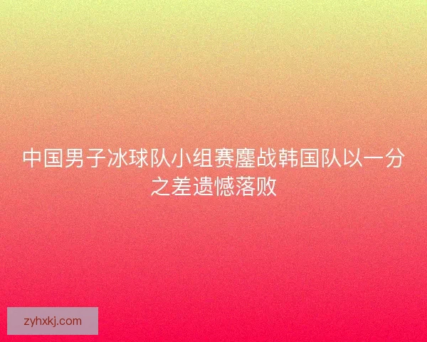 中国男子冰球队小组赛鏖战韩国队以一分之差遗憾落败